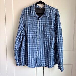 REI Men's Blue Plaid Casual Shirt | XXL